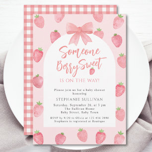 Berry Sweet Erdbeermädchen-Baby-Party Einladung