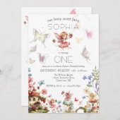 Berry Sweet Fairy Magic Strawberry Garden Geburtst Einladung (Vorne/Hinten)