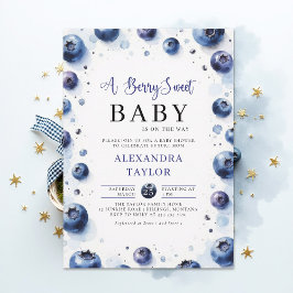 Berry Sweet Farmhouse Chic Blueberries Baby Shower Einladung
