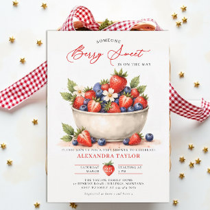 Berry Sweet Farmhouse Chic Wasserfarbe Babyparty Einladung