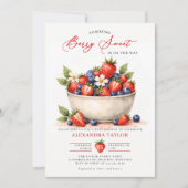 Berry Sweet Farmhouse Chic Watercolor Baby Shower Einladung (Vorderseite)
