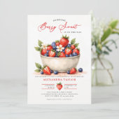 Berry Sweet Farmhouse Chic Watercolor Baby Shower Einladung (Stehend Vorderseite)