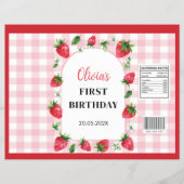 Berry Sweet First Birthday Chip Bag Wrapper Flyer (Vorne)