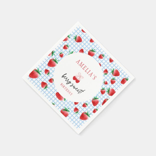 Berry Sweet First Geburtstag Serviette (Ecke)