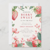Berry Sweet Floral Baby Dusche Einladung (Vorderseite)