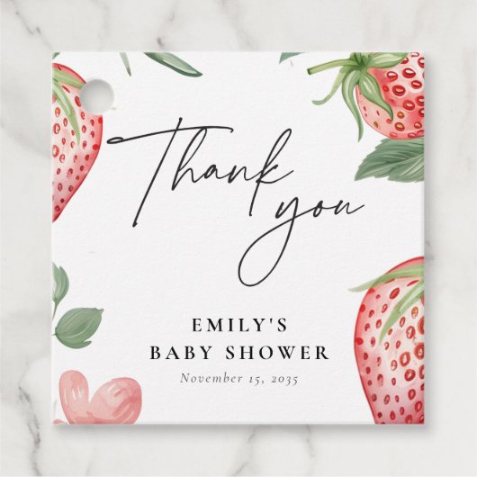 Berry Sweet Floral Baby Dusche Geschenkanhänger (Vorderseite)