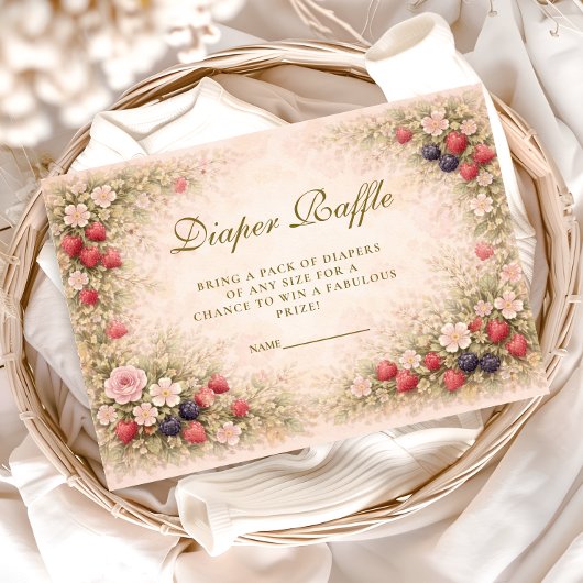 Berry Sweet Floral Diapper Raffle Begleitkarte
