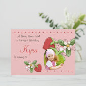 Berry Sweet - Foto Geburtstagsparty Einladung (Stehend Vorderseite)