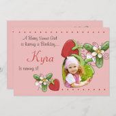 Berry Sweet - Foto Geburtstagsparty Einladung (Vorne/Hinten)