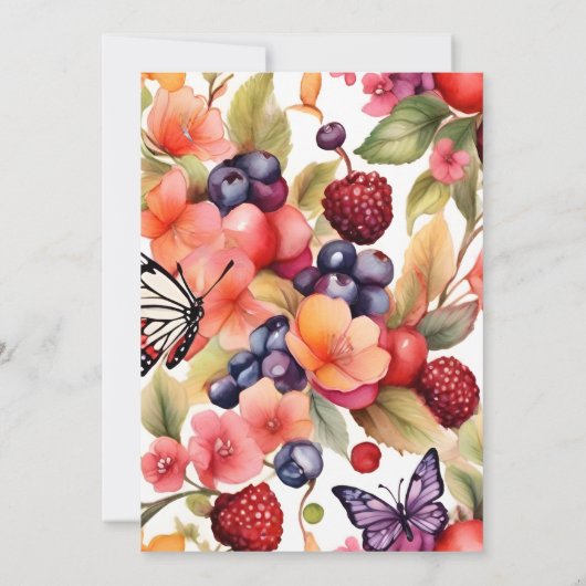 Berry Sweet Fruit Baby Dusche Einladung (Rückseite)