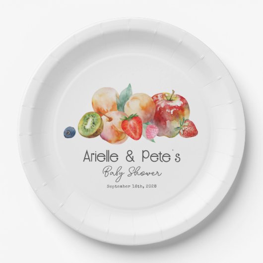 Berry Sweet Fruit Baby Dusche Pappteller (Vorderseite)