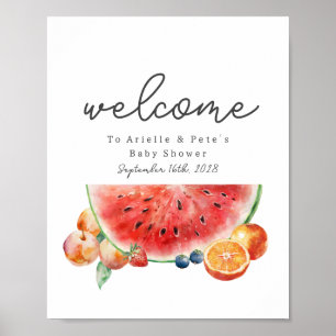 Berry Sweet Fruit Baby Dusche Willkommen Watermelo Poster