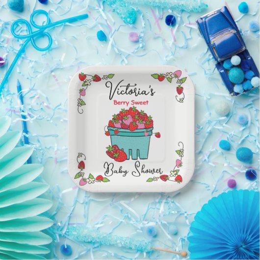 Berry Sweet Fruit Basket Baby Dusche Pappteller (Party)