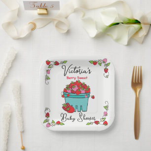 Berry Sweet Fruit Basket Baby Dusche Pappteller
