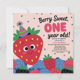 Berry Sweet Fun Erster Geburtstag Einladung