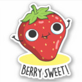 Berry Sweet Funny Strawberry Pun Aufkleber (Vorderseite)