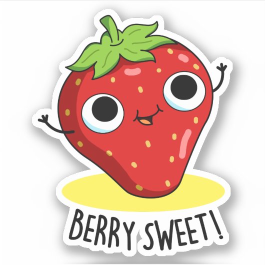 Berry Sweet Funny Strawberry Pun Aufkleber (Vorderseite)