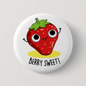 Berry Sweet Funny Strawberry Pun Button (Vorderseite)