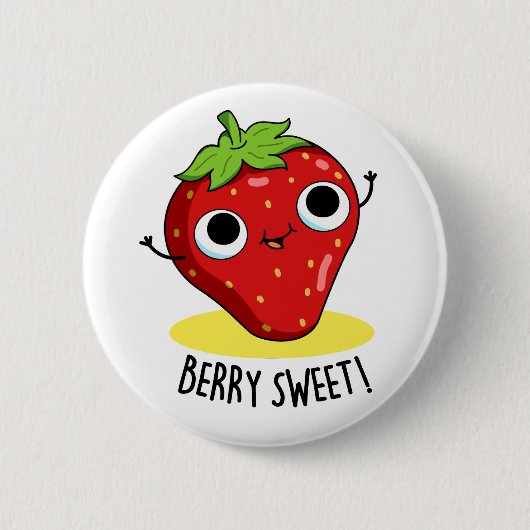 Berry Sweet Funny Strawberry Pun Button (Vorderseite)