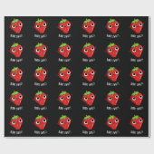 Berry Sweet Funny Strawberry Pun Dark BG Geschenkpapier (Flach)