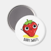 Berry Sweet Funny Strawberry Pun Magnet (Vorderseite/Rückseite)