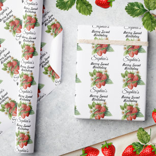 Berry Sweet Geburtstag Custom Strawberry Geschenkpapier
