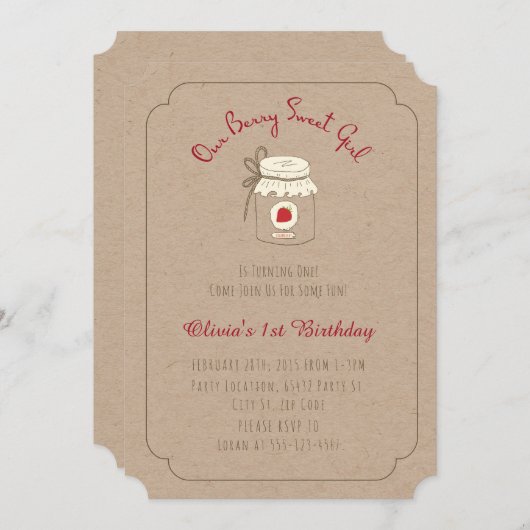 Berry Sweet Geburtstagsparty Einladungen (Vorne/Hinten)