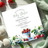 Berry Sweet Gender Neutral Summer Baby Dusche Einladung