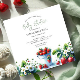 Berry Sweet Gender Neutral Summer Baby Dusche Einladung