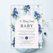 Berry Sweet Gingham Blue Farm Arch Boy Baby Shower