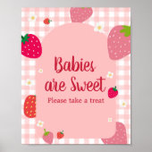 Berry Sweet Gingham Strawberry Babies sind Süße Poster (Vorne)