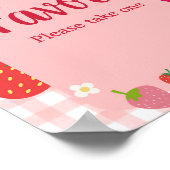 Berry Sweet Gingham Strawberry Baby Shower Favorit Poster (Ecke)