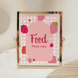 Berry Sweet Gingham Strawberry Baby Showfood Poster