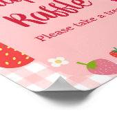 Berry Sweet Gingham Strawberry Diaper Raffle Poster (Ecke)