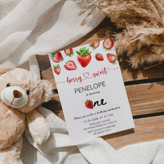 Berry Sweet Girl 1st Birthday Party Einladung