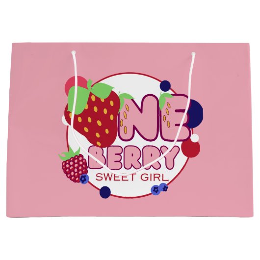Berry Sweet Girl Große Geschenktasche Geschenktüte (Vorderseite)
