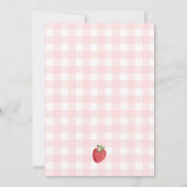 Berry Sweet Girl Pink Bow Strawberry Baby Dusche Einladung (Rückseite)