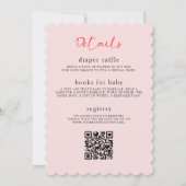 Berry Sweet Girl QR Code All in One Baby Shower Einladung (Rückseite)