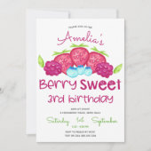 Berry Sweet Girl's 3. Geburtstagseinladung Einladung (Vorderseite)