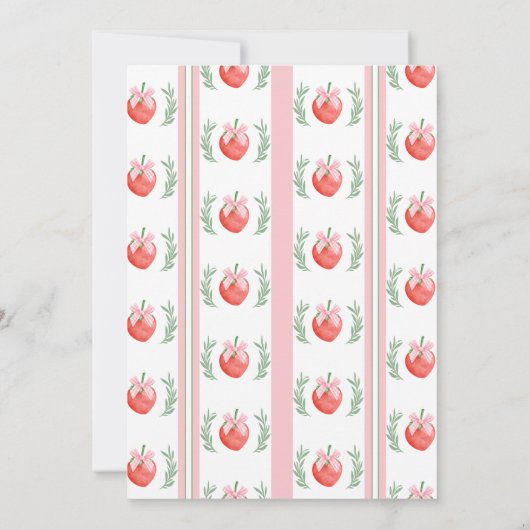 Berry Sweet Girls Club Strawberry Bow Birthday Einladung (Rückseite)