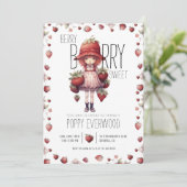 Berry Sweet Girls Geburtstagsparty Einladung (Stehend Vorderseite)