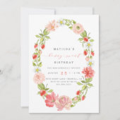 Berry Sweet Girls Strawberry Birthday | Einladung (Vorderseite)