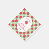 Berry Sweet Green Strawberry Baby Shower Serviette (Ecke)
