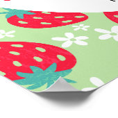 Berry Sweet Green Strawberry Baby Shower Welcome Poster (Ecke)