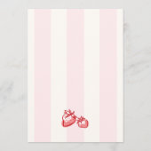 Berry Sweet Hand Drawn Strawberry Baby Shower Einladung (Rückseite)