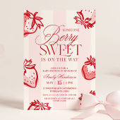 Berry Sweet Hand Drawn Strawberry Baby Shower Einladung
