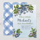 Berry Sweet Heidelbeere Sommer Einladung zum Gebur (Vorne/Hinten)