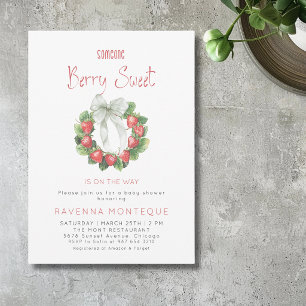 Berry Sweet Kranz Sagegrüner Bogen Baby Shower Einladung