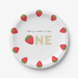 Berry Sweet Minimal 1. Geburtstag Pappteller