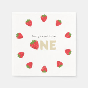 Berry Sweet Minimal 1. Geburtstag Serviette